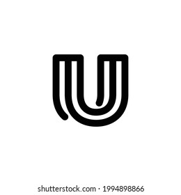 Logo Design Vector Initial Letter U with line art style