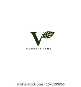 logo design vector leaf v 