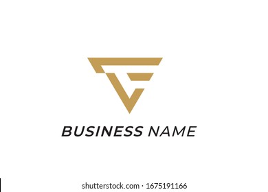 logo design vector letter V and E