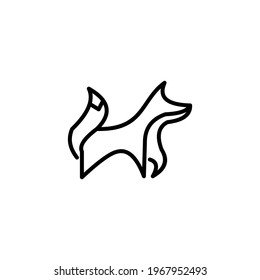logo design  vector line fox simple
