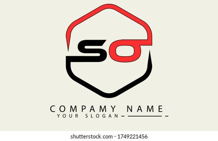 SO logo design vector minimal design. so letter design.