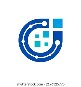 Logo Design Vector minimalist Letter I,C, Technology