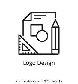 Logo Design Vector Outline Icon Design illustration. Design and Development Symbol on White background EPS 10 File