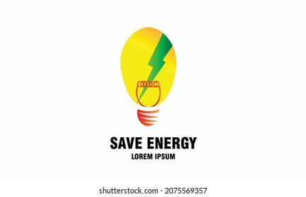 Logo design vector save energy concept