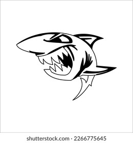 Logo design vector of a shark looking angry and fierce