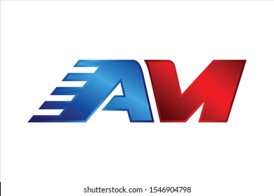 AM logo design vector. Simple and clean flat design