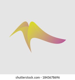 vector de diseño de logotipo significa letra M, gradiente de color brillante con líneas curvadas para empresas