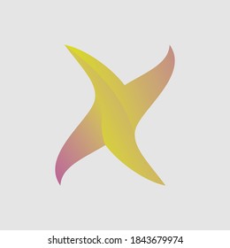 logo design vector stands for letter X, bright colorful gradient with curved lines for business