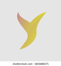 logo design vector stands for letter y, bright colorful gradient with curved lines for business