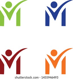 logo design vector symbol icon letter M