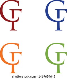 logo design vector symbol icon letter CF