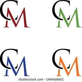 logo design vector symbol icon letter  CM