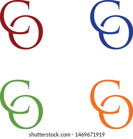 logo design vector symbol icon letter  CO