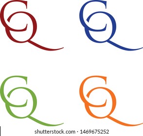 logo design vector symbol icon letter CQ