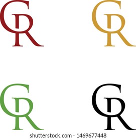 logo design vector symbol icon letter  CR