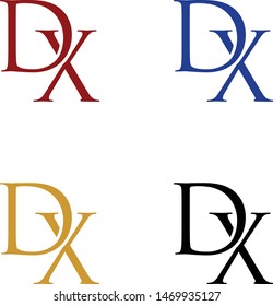 logo design vector symbol icon letter DX