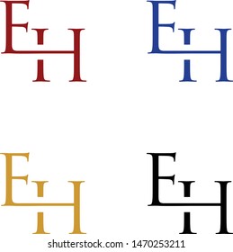 logo design vector symbol icon letter EH