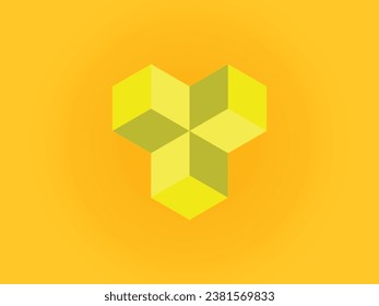 logo design vector symbol icon three hexagon cubes isometric 3d structure three perspective hinges