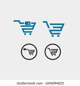 logo design vector symbol online shopping basket