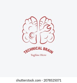 Logo design vector technical brain concept for company
