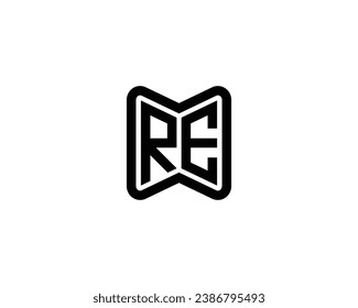 RE logo design vector template