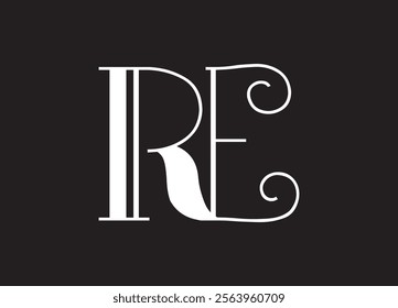 RE Logo Design Vector Template
