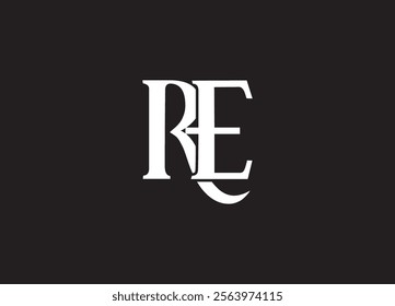 RE Logo Design Vector Template
