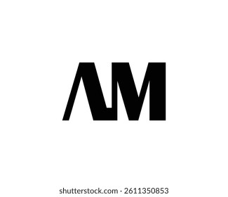 AM logo design vector template. AM
