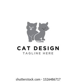 Logo design vector template for cats