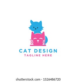 Logo design vector template for cats