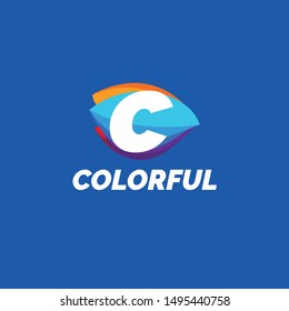 Logo design vector template. Colorful media icon.
 Vision Logotype concept idea.