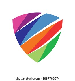 Logo design vector template. Colorful crest icon. Vision Logotype concept idea.