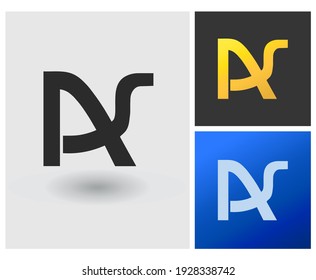 AS logo design vector template letter shape, elephant head shape.