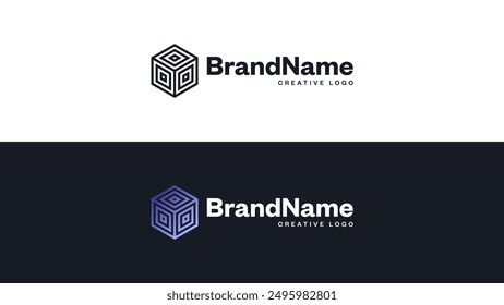 Logo Design Vector Template. Modern Symbol Logo Design Illustration. Geometric Creative Logo Template. Logo Design Concept with Cube Symbol.