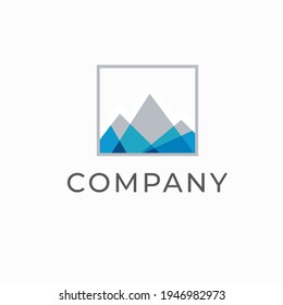 Logo design vector template in mountain shape