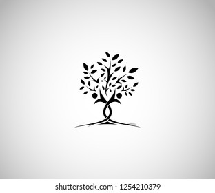 Logo design vector, tree icon, which has a family
