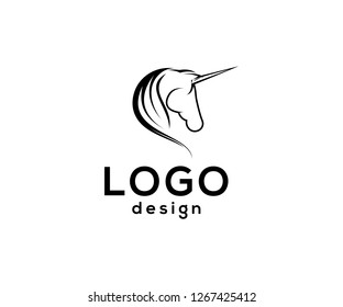 Logo design vector, unicorn icon
