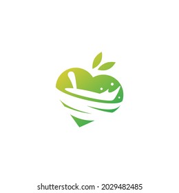 Diseño de logotipo para el vector de logotipo vegano y ensalada