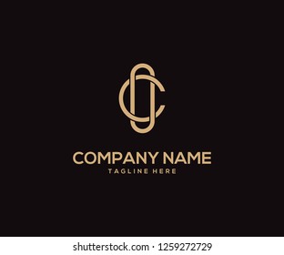 Logo design vektor,icon lingkaran,inisial C O