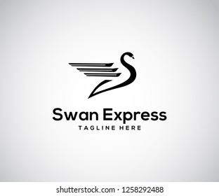 Logo design vektor,swan express 