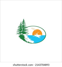 The logo design is view of people rowing