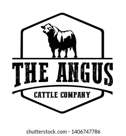 logo design vintage concept of cattle farming