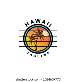 logo design vintage island hawaii