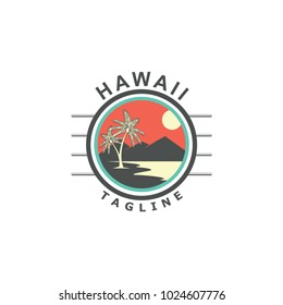 logo design vintage island hawaii