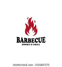 Logo design, vintage retro barbecue grill.