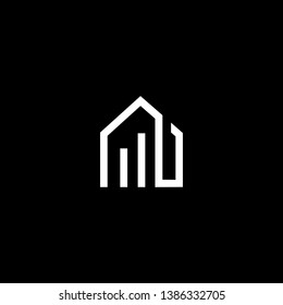 Logo design of W in vector for construction, home, real estate, building, property. Minimal awesome trendy professional logo design template on black background.