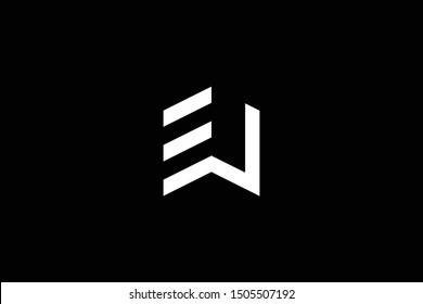 Logo design of W WE EW in vector for construction, home, real estate, building, property. Minimal awesome trendy professional logo design template on black background.