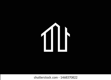 Logo design of W WU UW in vector for construction, home, real estate, building, property. Minimal awesome trendy professional logo design template on black background.