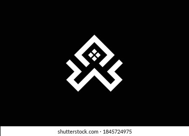 Logo design of W WW in vector for construction, home, real estate, building, property. Minimal awesome trendy professional logo design template on black background.