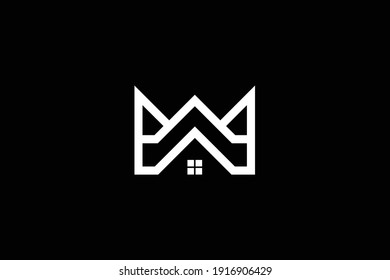 Logo design of W WW in vector for construction, home, real estate, building, property. Minimal awesome trendy professional logo design template on black background.